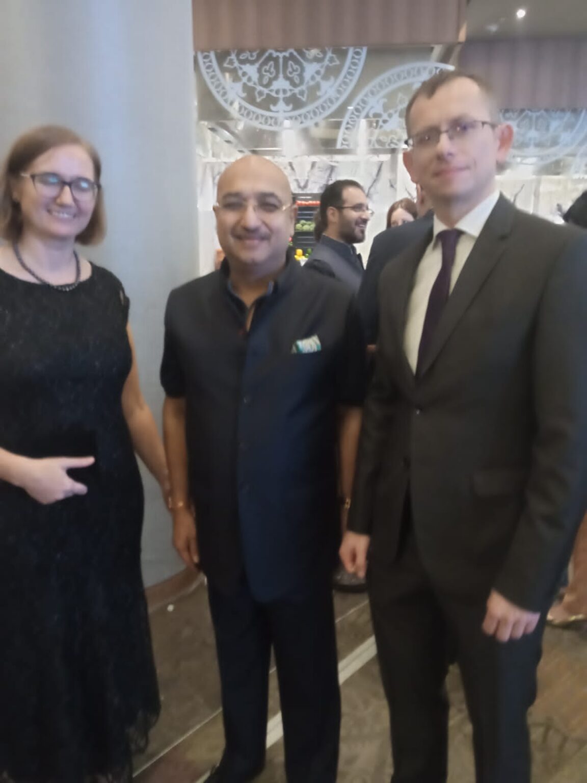 WTC President Pradeep Agrawal, Polish Embessy Charge de affairs Dr. Sebastian and his wife at Poland National Day – 8 Nov 2023